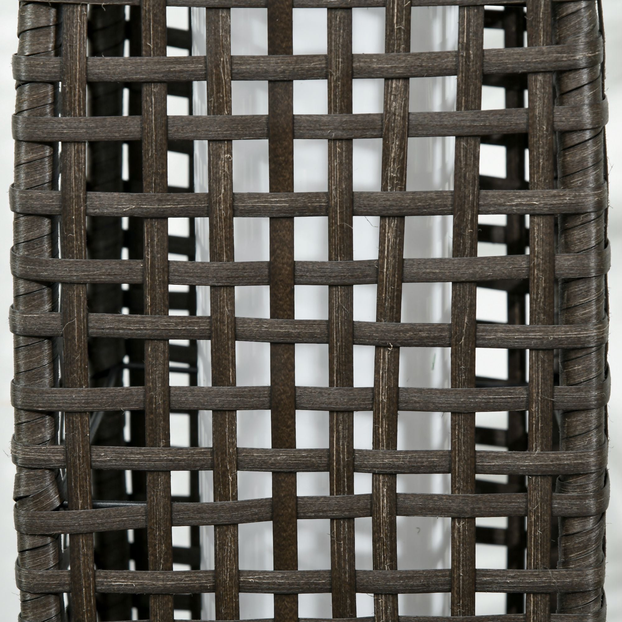 Outsunny Garden Solar Lamp with charging panel, in steel and rattan, 21x21x78 cm, black and gray - Borgè