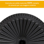 14kg HDPE Round Umbrella Base for Ф35-38-48mm Poles, Ø49x32A cm, Black - Borge' Group Limited
