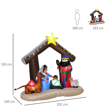 Inflatable Nativity Crib with 5 LED lights | 183cm - Borgè