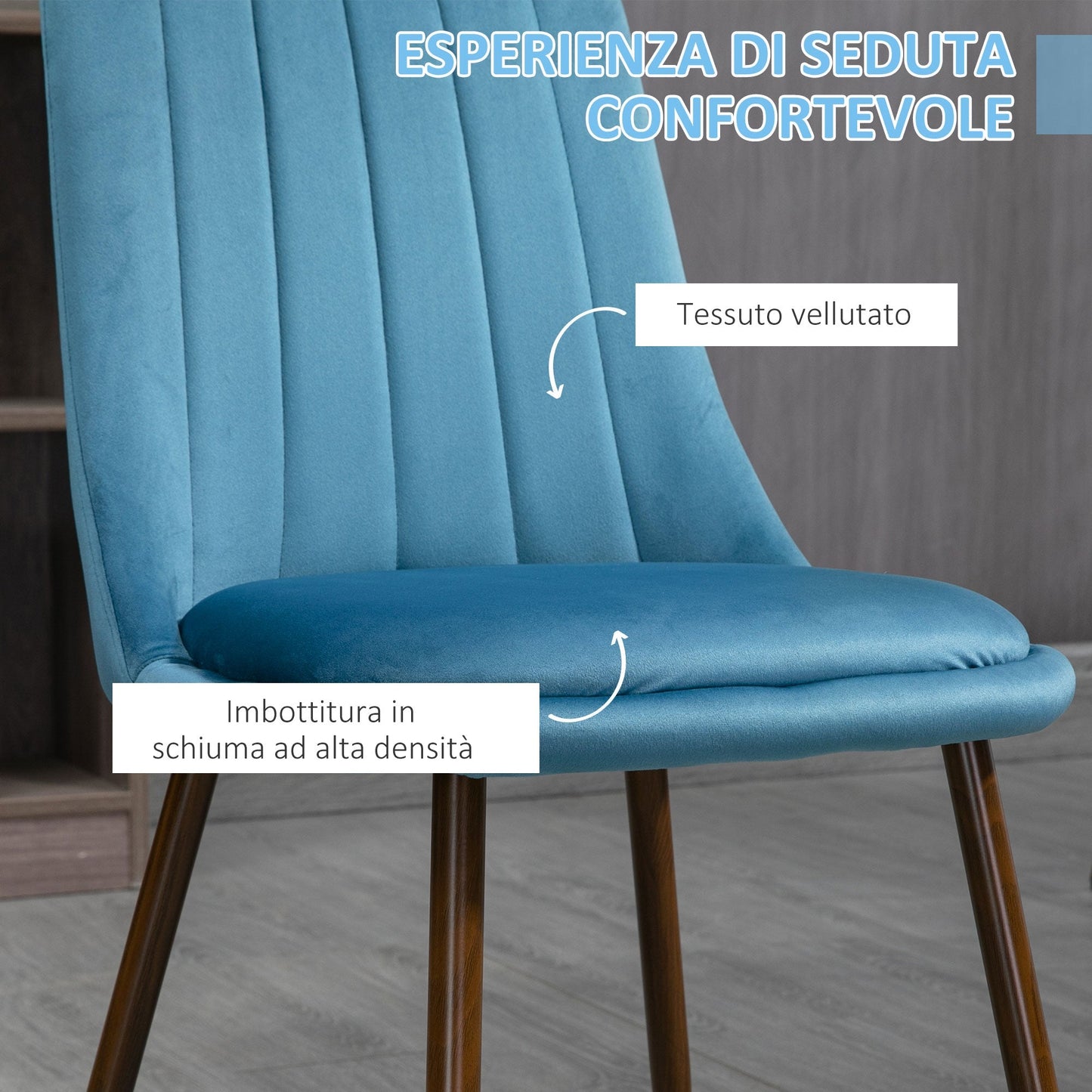 TEAL | Set of 4 Dining Chairs ( 47x55x86 cm ) - Borgè