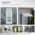 100x80cm Anti-UV Polycarbonate Outdoor Canopy for Doors and Windows - Borge' Group Limited