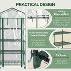 Vertical Plant Greenhouse with 4-Tier Shelf in Steel and White PVC, 69x50x165cm - Borge' Group Limited