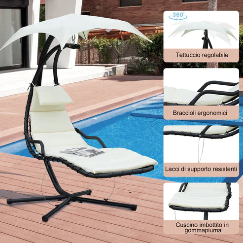 Suspended Garden Armchair with co-surveyed Roof with UV protection | Outsunny - Borgè