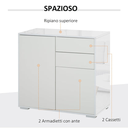 Multiuse cabinet cabinet with pressure opening - white - Borgè