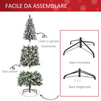 artificial snowy Christmas tree with white pine cones removable folding 180cm - green - Borgè