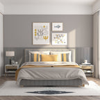 Homcom set of 2 bedside tables with drawer and shelf, raised base and wooden legs, 50x39x51cm, white and oak - Borgè