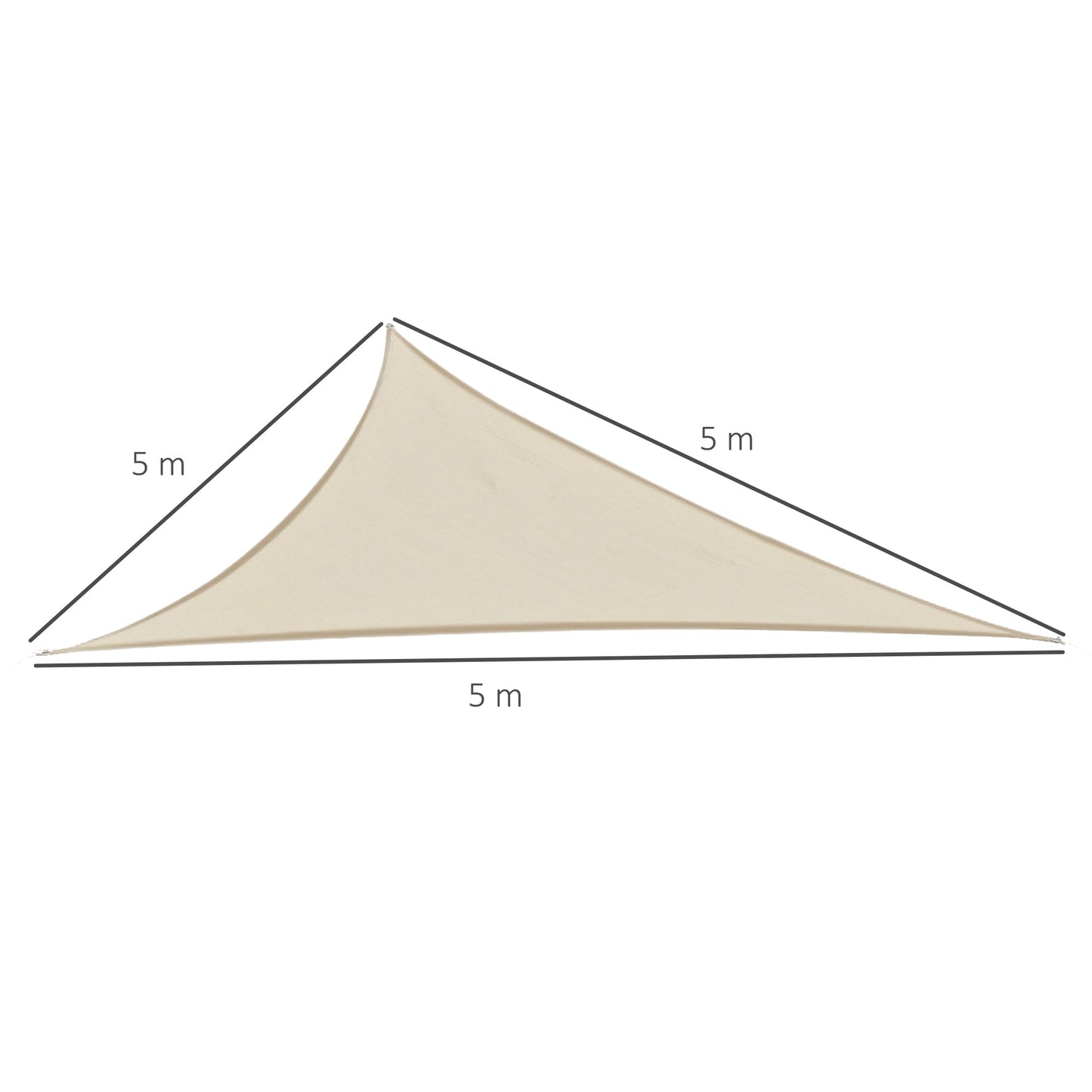 Outsunny triangular sun curtains - anti -UV sailing - beige 5x5x5m - Borgè