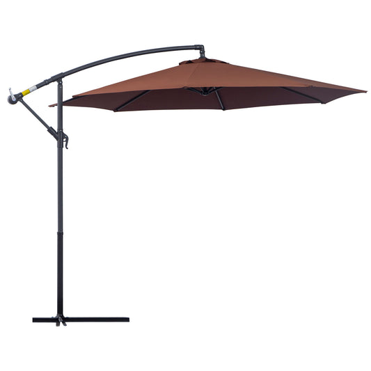 Outsunny umbrella decentralized garden with inclinable corner in metal and polyester, coffee, φ3 × 2.6m - Borgè