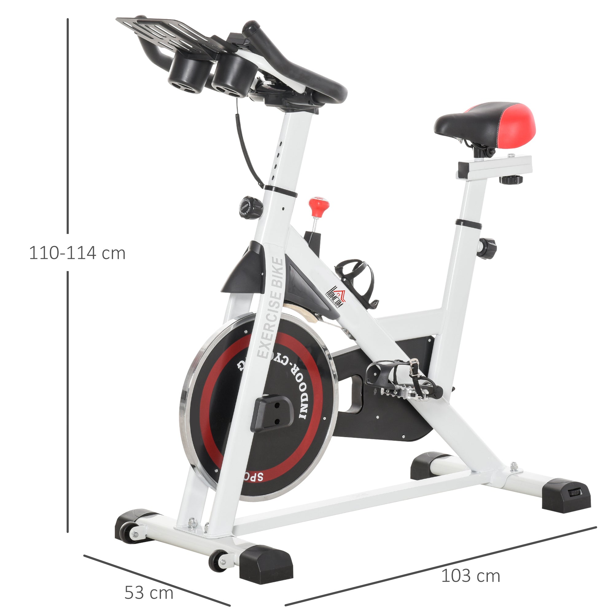 Professional Cycle Cycle Cyclette Adjustable Chamber with LCD screen and Portobicchieri, 8kg flywheel, white - Borge' Group Limited