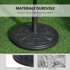 Round Umbrella Base Ø48x34 cm in 13kg Plastic for Ø35/38/48 mm Poles, Black - Borge' Group Limited