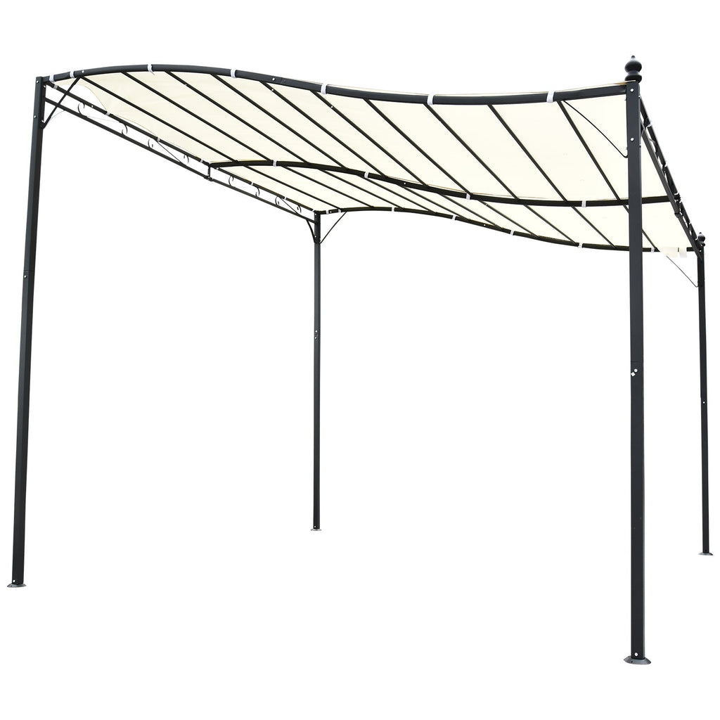 Gazebo Pergola 3x3m Garden with Waterproof Curtain Cream - Borge' Group Limited