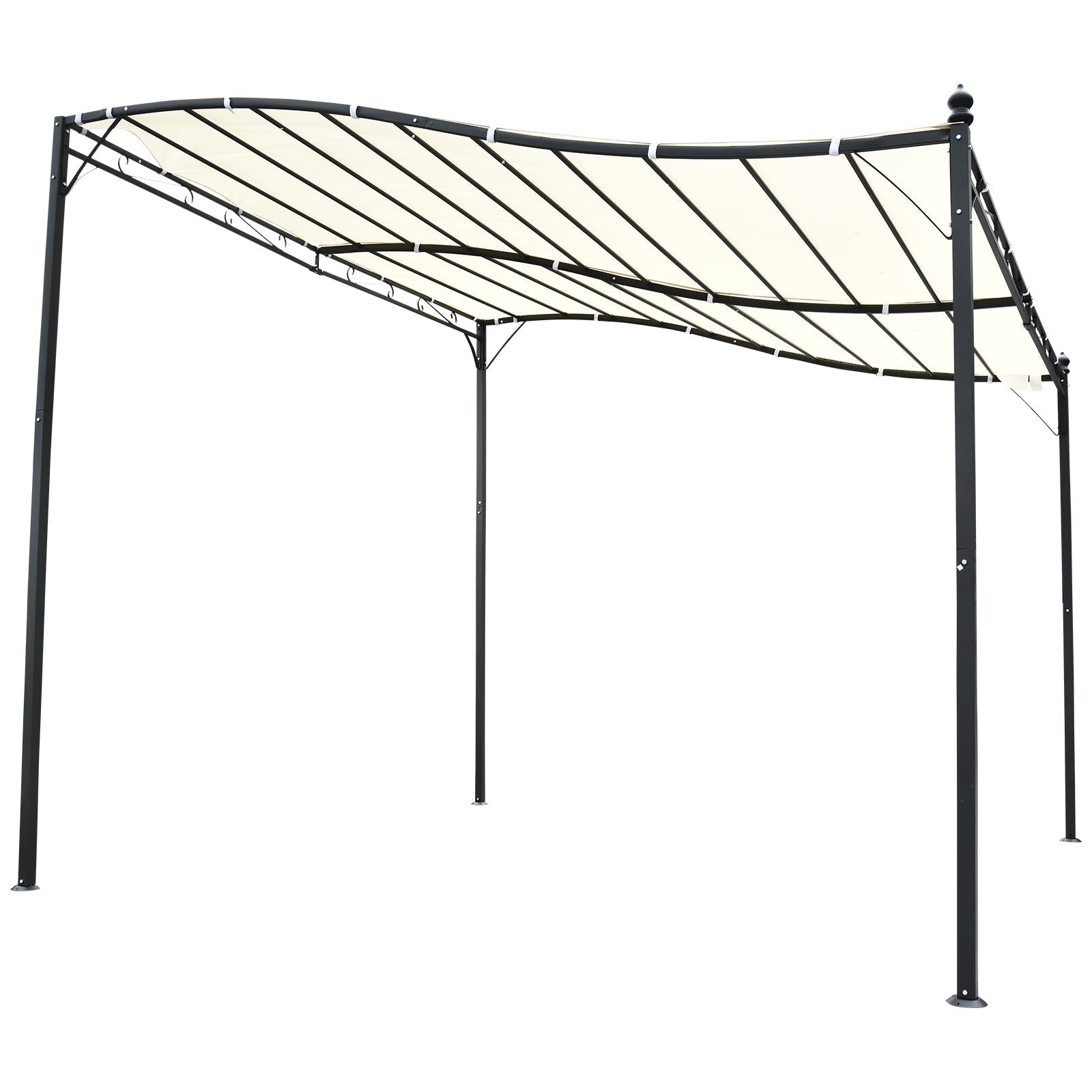 Gazebo Pergola 3x3m Garden with Waterproof Curtain Cream - Borge' Group Limited