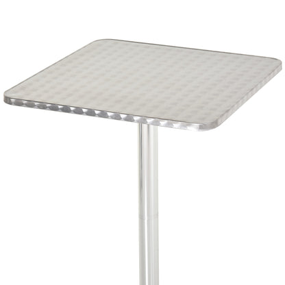 Homcom Table Table Bar Restaurant in Square Stainless Steel 60x60cm Height 70-110cm - Borgè