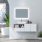 Kleankin Bathroom Mirror Led anti -expulsion with 3 colors and adjustable brightness, in metal and glass, 80x60x3 cm - Borgè