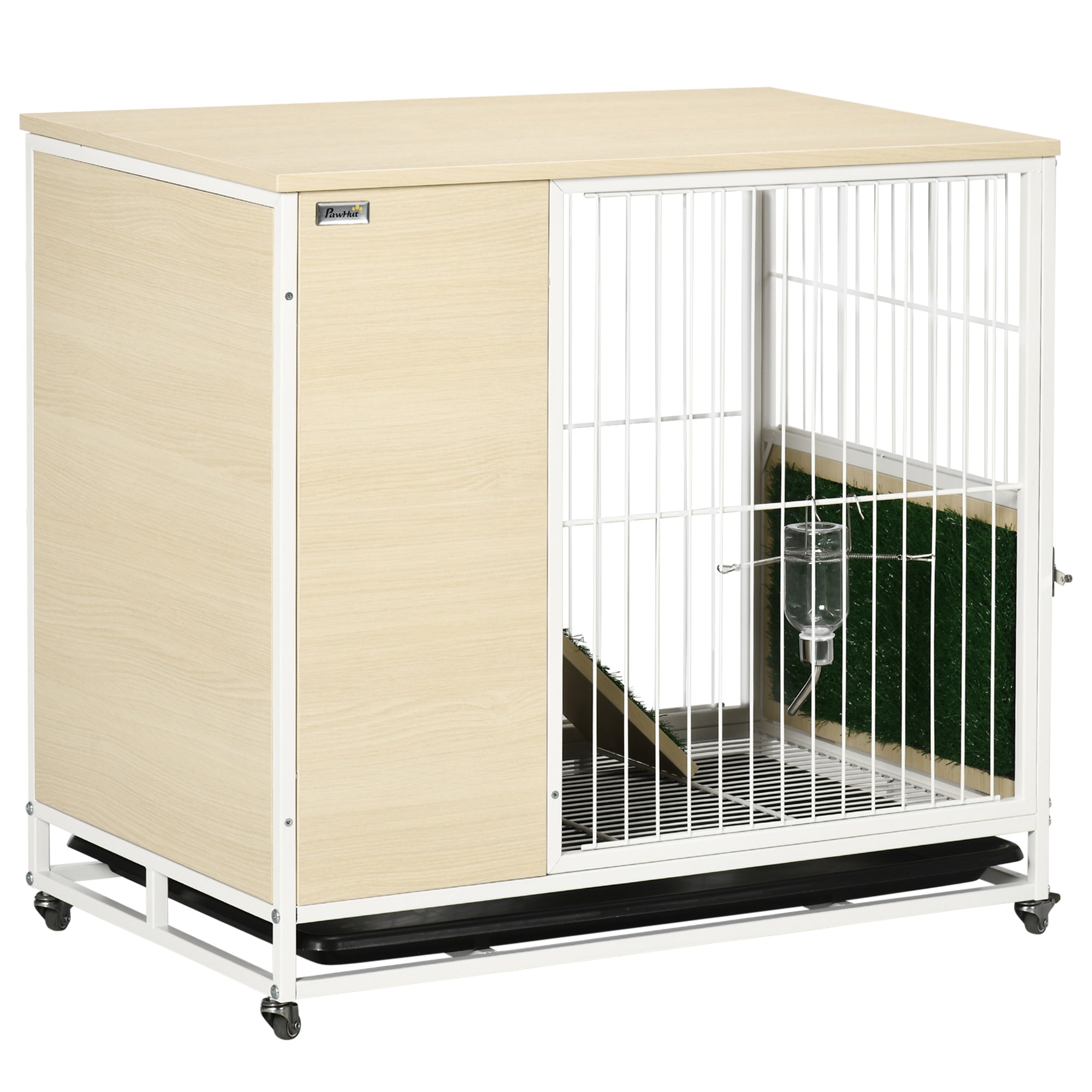 Rabbit Cage with Water Tank and Removable Tray, Chipboard, Steel and PVC, 78x52.5x76.5 cm - Borge' Group Limited