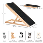 Pawhut ramp for dogs and cats up to 75kg folding non -slip and adjustable folding - Borgè