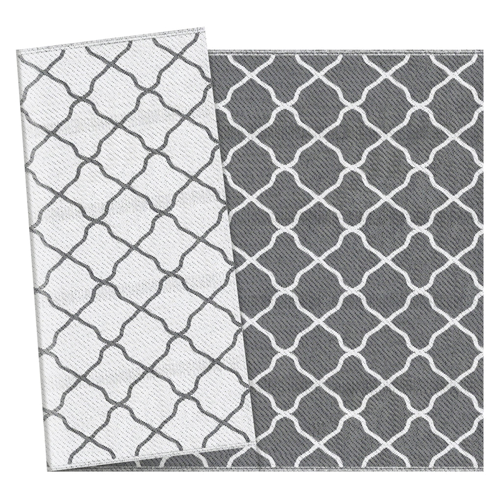 Outsunny outdoor carpet 182x274 cm folding and reversible, in gray and white polypropylene - Borgè
