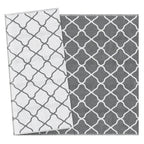 Outsunny outdoor carpet 182x274 cm folding and reversible, in gray and white polypropylene - Borgè