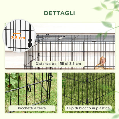 Pawhut for outdoor and interior rabbits with steel roof, 185x75x50cm, green - Borgè