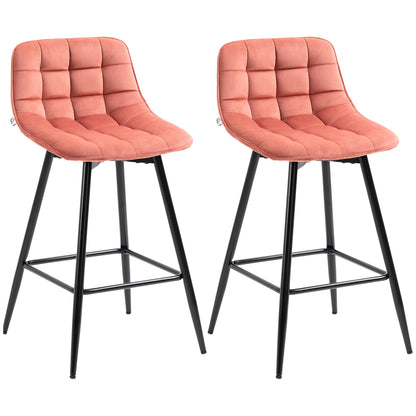 BELLO | Set 2 Coral Bar Stools with Nordic Style | 45x47x88cm