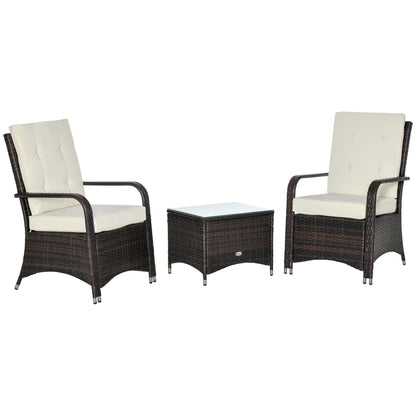 DOREE | Garden Furniture Set in Rattan PE with Coffee Table and 2 chairs with removable cushion - Borgè