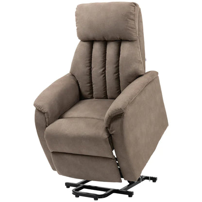 Reclinable Brown Armchair with Lift Assist up to 150 Â° Max with Remote Control and Footrest | 75x93x110 cm