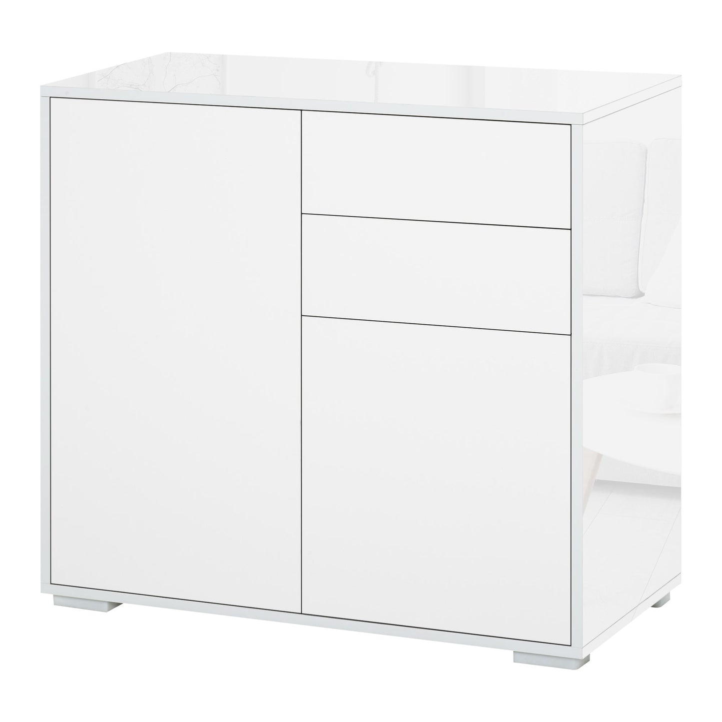 Multiuse cabinet cabinet with pressure opening - white - Borgè