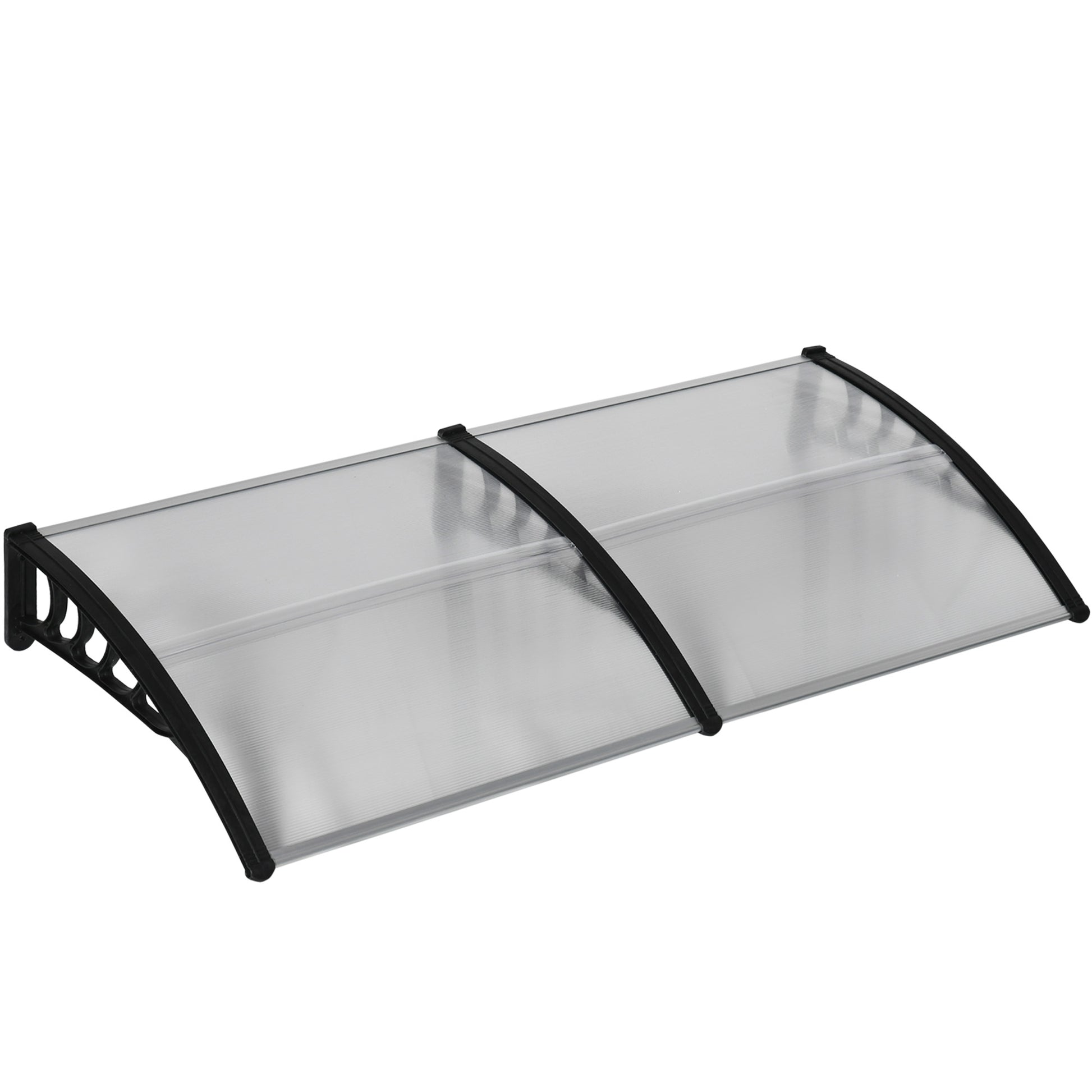 Outsunny modern roof in polycarbonate, aluminum and pp for balconies, windows and doors, 200x96x27 cm - Borgè