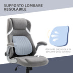 Vicetto office chair reclining in breathable fabric and steel with adjustable height, 68x76x109-117 cm - Borgè