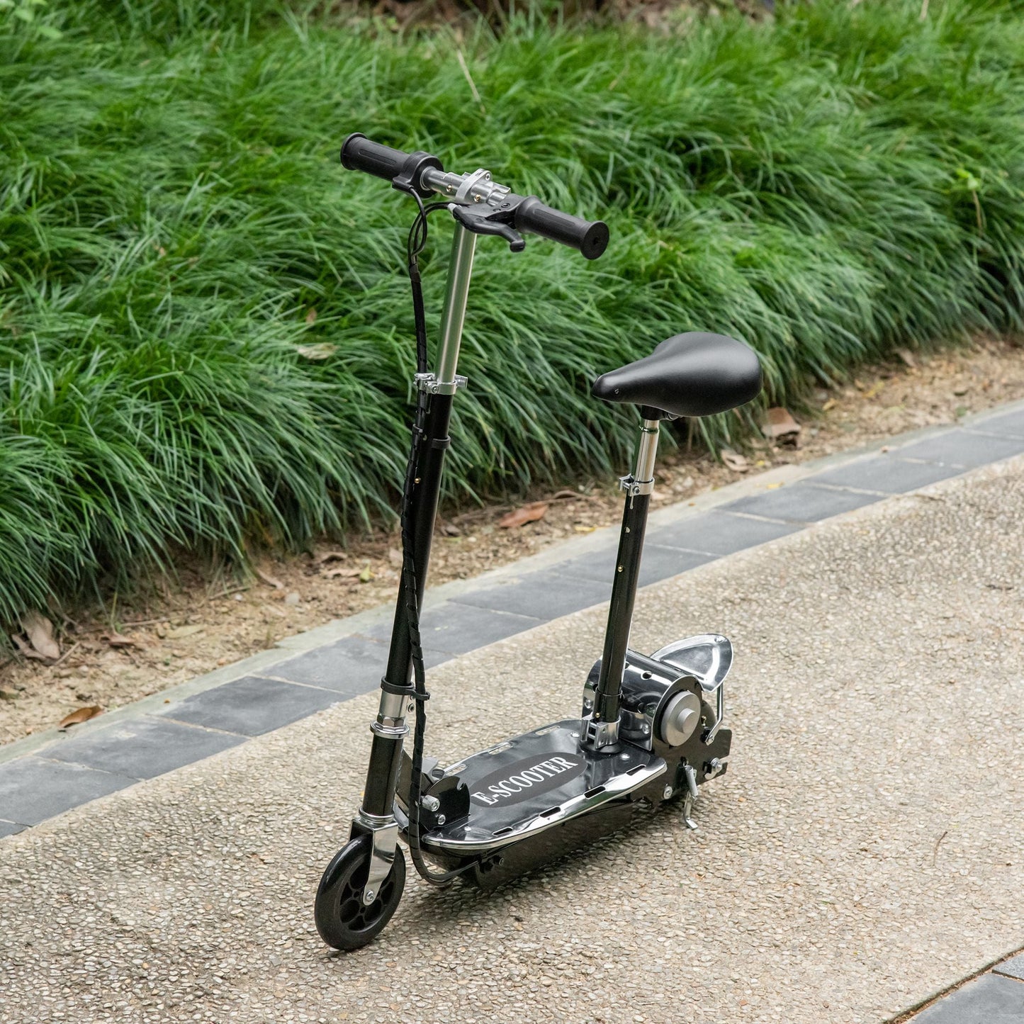 electric scooter for children with brake and easel, black - Borgè