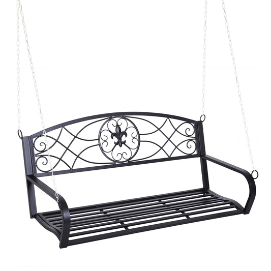 Outsunny Palleta Suspended Garden in Black Wrought Iron - Borgè