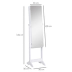 Wardrobe Wardrobe and Trucchi with mirror and LED lighting, white, 30x146x36cm - Borgè