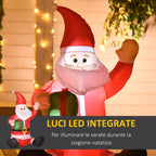 Santa Claus Waterproofing Waterproof Outdoor with 120cm LED lights - Red - Borgè