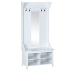 BELLINI | White Entrance Hall Wall Unit with Hangers and Shoe Rack | 80x40x170cm - Borgè