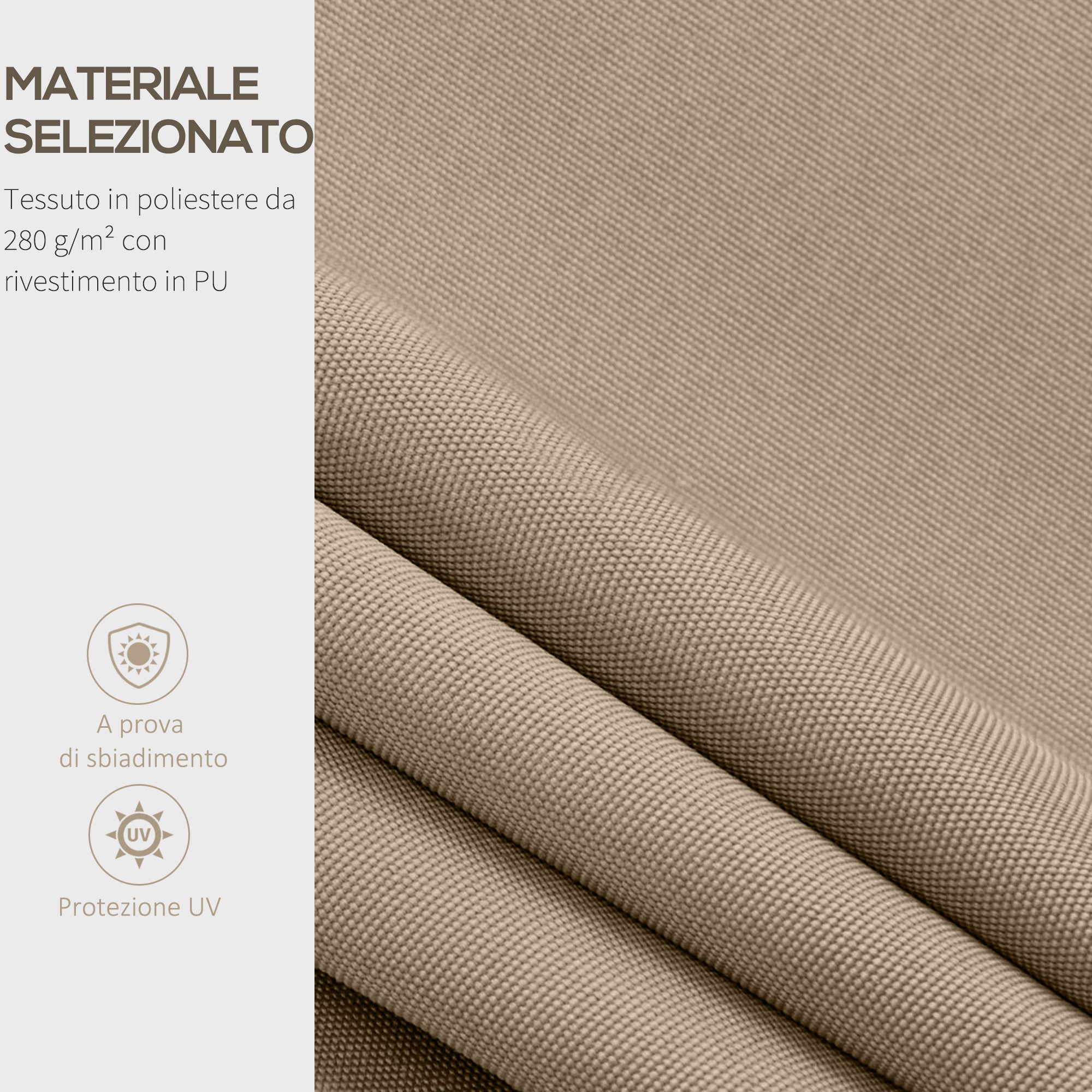 Outsunny spare sheet for curtains with 4x2.5m anti -UV polyester arms, beige - Borgè