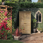 Wooden Garden Shed with Waterproof Roof, Outdoor Garden Tool Cabinet with 3 Shelves, 87x46.5x160cm - Borge' Group Limited