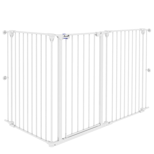 PAWHUT DOCK FOR DOGES Average size with 3 panels with double lock system, 206x90cm, white - Borgè