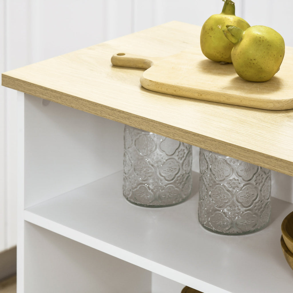 Homcom Modern Bar Table in MDF for 2 people with 4 open shelves and locker, 116x79.5x91 cm - Borgè