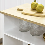 Homcom Modern Bar Table in MDF for 2 people with 4 open shelves and locker, 116x79.5x91 cm - Borgè