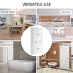 Mobile kitchen with upper and lower locker and central drawer in MDF, chipboard and metal, 76x40.5x184cm, white - Borgè