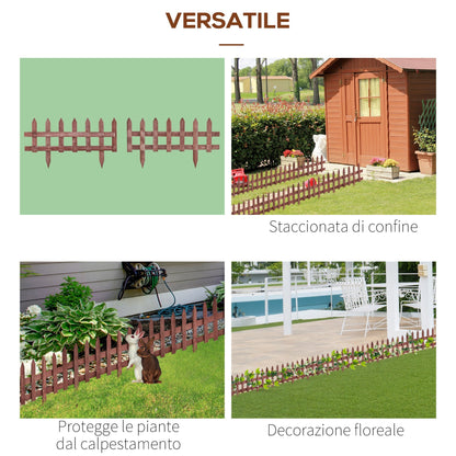 Pine Wooden Garden Fence x12Pcs - Borgè