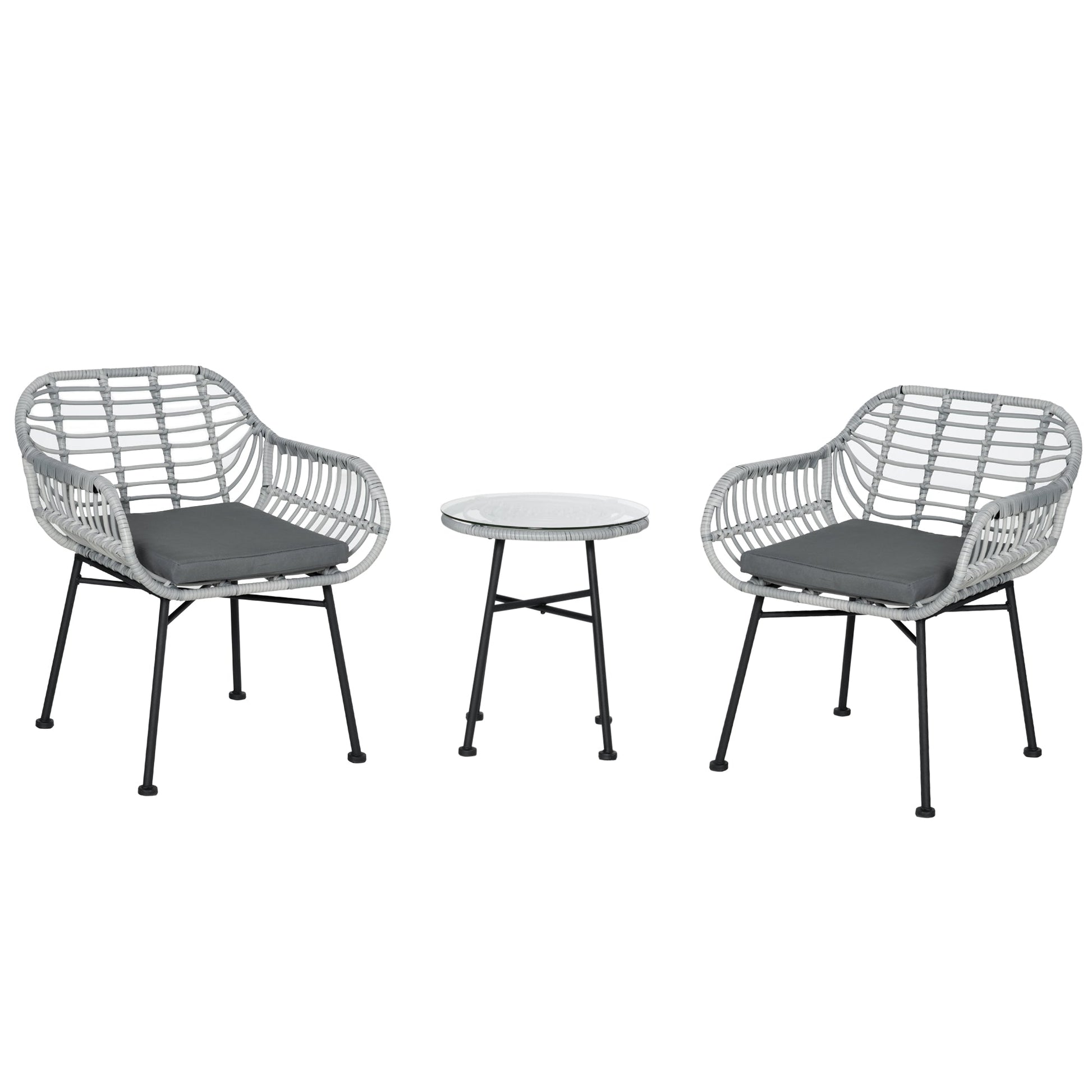 RABAT | Garden Furniture Set in Rattan PE with Table and 2 Chairs - Borgè