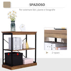 shelf industrial style bookcase Multiuse wood and metal - brown/black - Borgè