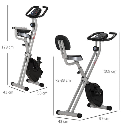 Soozier folding room exercise bike, 5 positions and 8 resistance levels, 43x97x109cm - Borgè