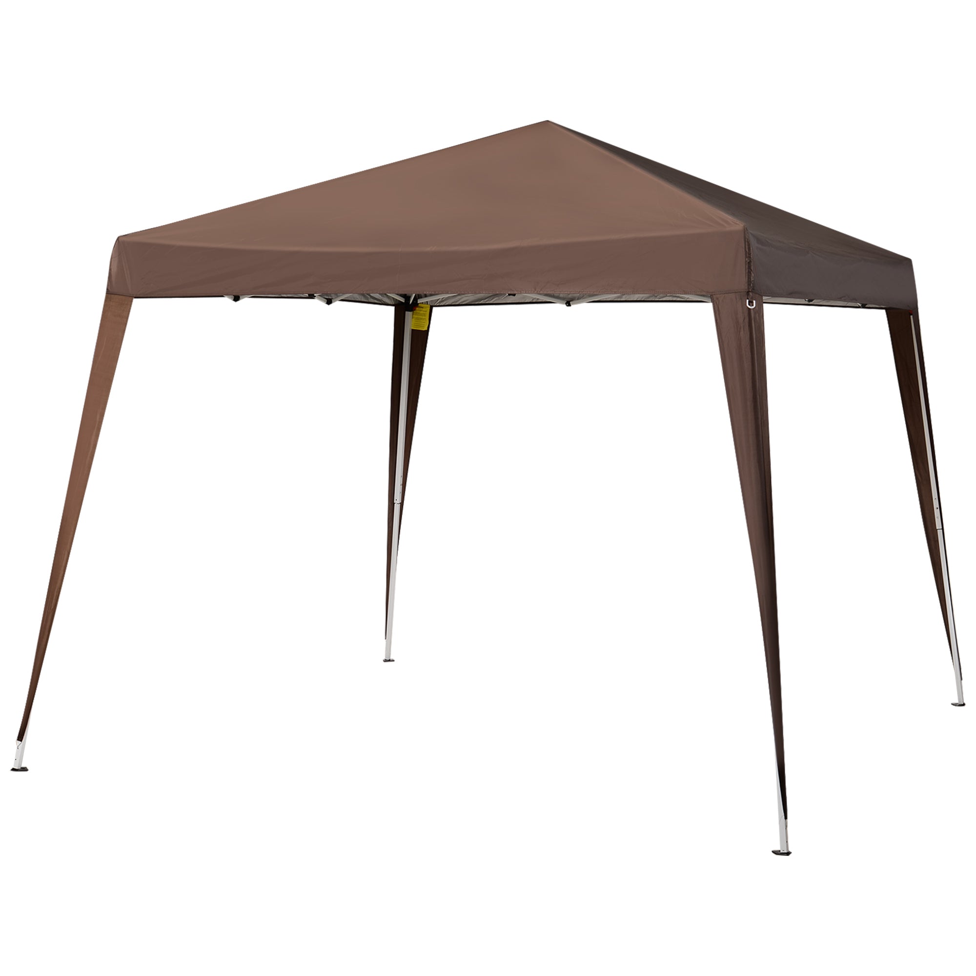 Outsunny Garden Folding Gazebo 2.4x2.4m with steel structure and windproof ropes, coffee - Borgè