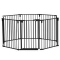 8 Section Folding Dog Safety Gate, Self-Locking & Locking System, Black - Borge' Group Limited