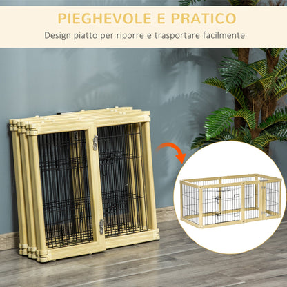 Pawhut box for dogs, animal fence, 6 panels with door and double stops, 70x62cm - Borgè