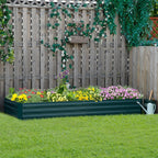Outdoor Metal Raised Garden Bed, Plant Stand for Flowers and Herbs, 241x90.5x30cm - Borge' Group Limited