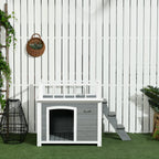 PAWHUT CASETTE FOR DOG WITH THE SCALETTA terrace and window 121x77x78cm Light Grey - Borgè