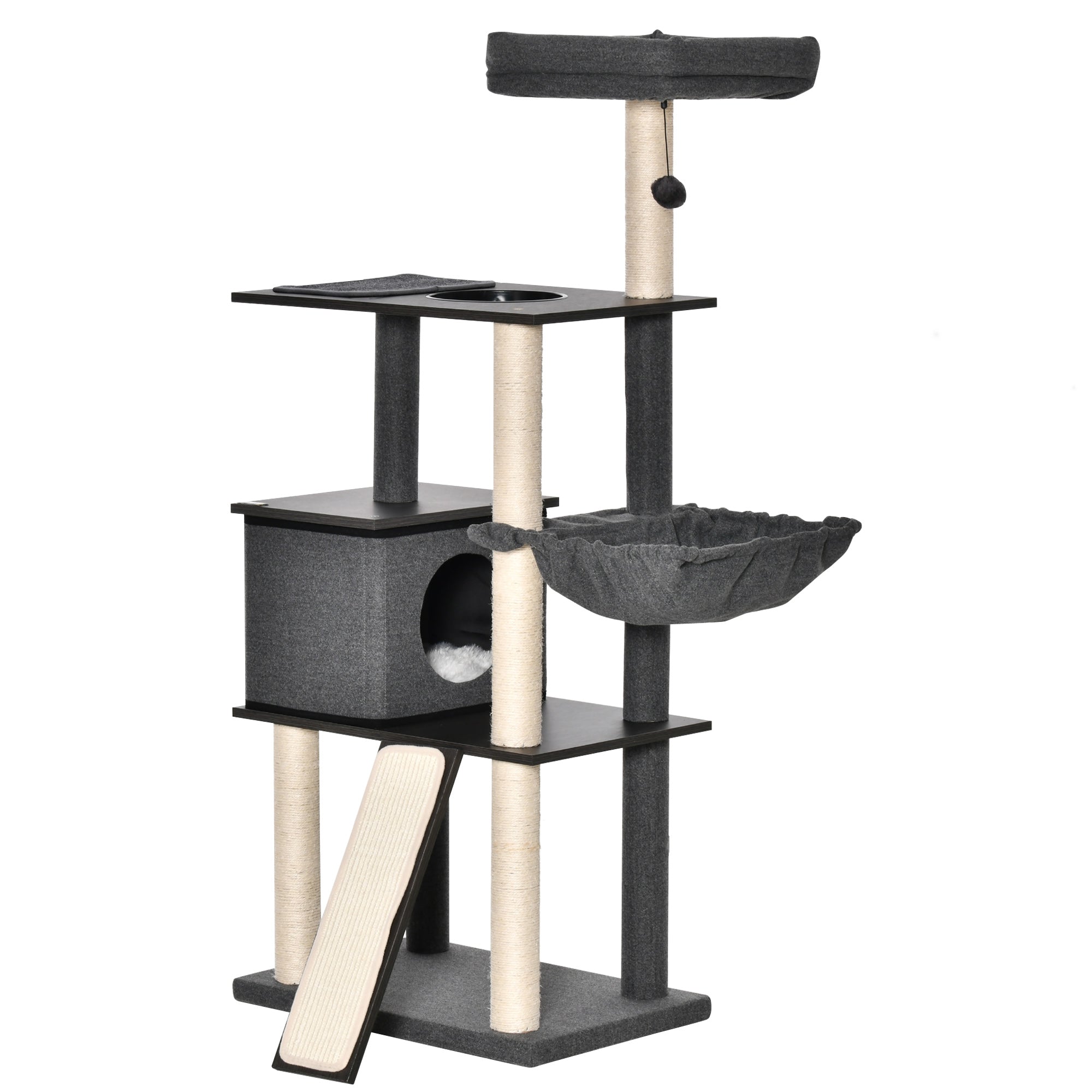 Cat Tree for cats with Scratch Pole for up to 5 Kgs Cat I, 60x40x146cm - Borge' Group Limited